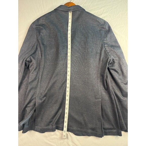 Q by Flynt Blazer Mens Size 48R Booth Jacket Navy 2 Button Single-Breasted - Picture 13 of 16